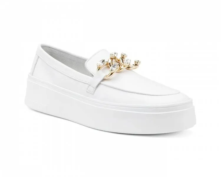 FRAU SLIP-ON IN PELLE CON ACCESSORIO GIOIELLO DONNA 36P6