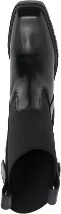 Furla ridged 95mm block-heel boots Black