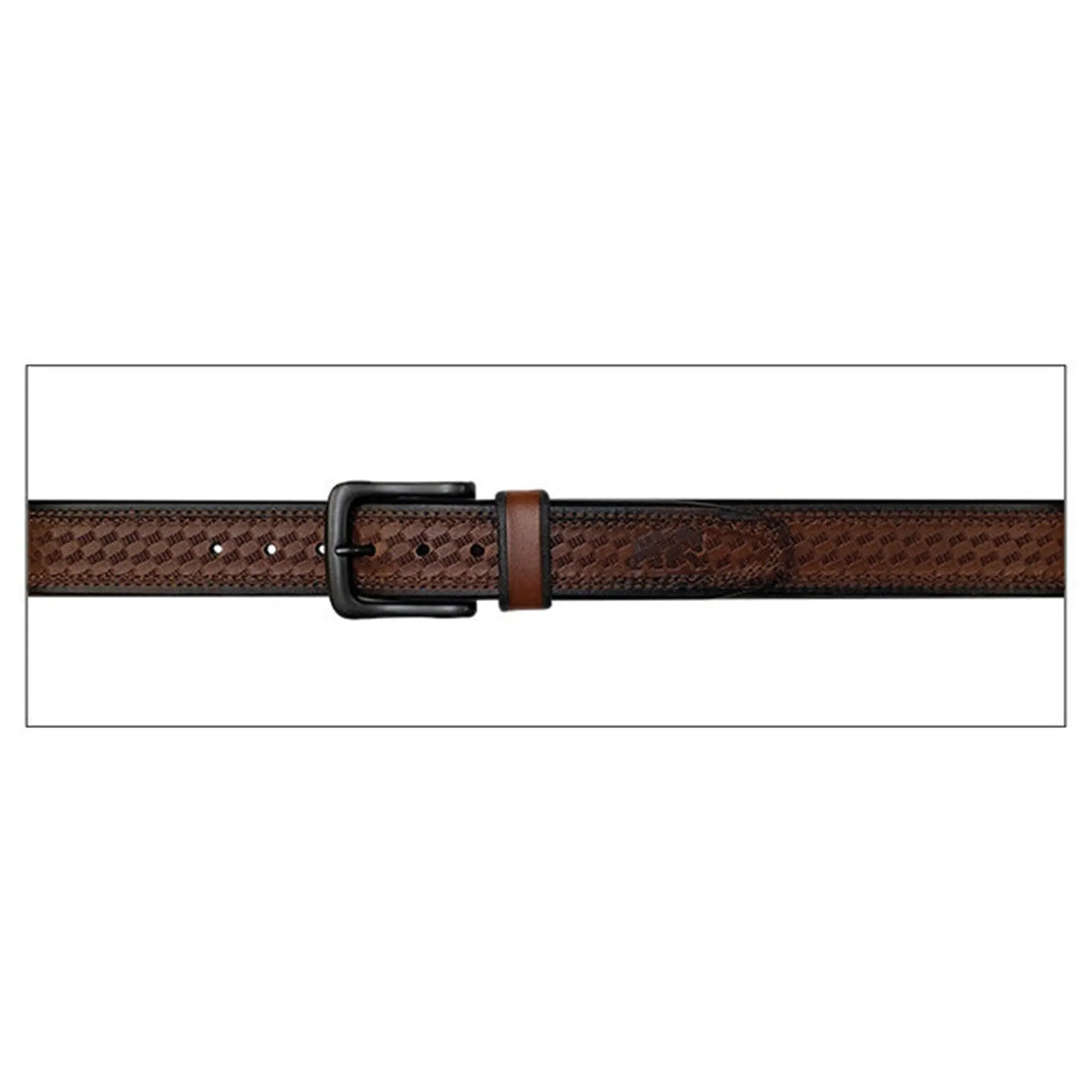 Gem Dandy Men's Brown Basketweave Embossed Belt