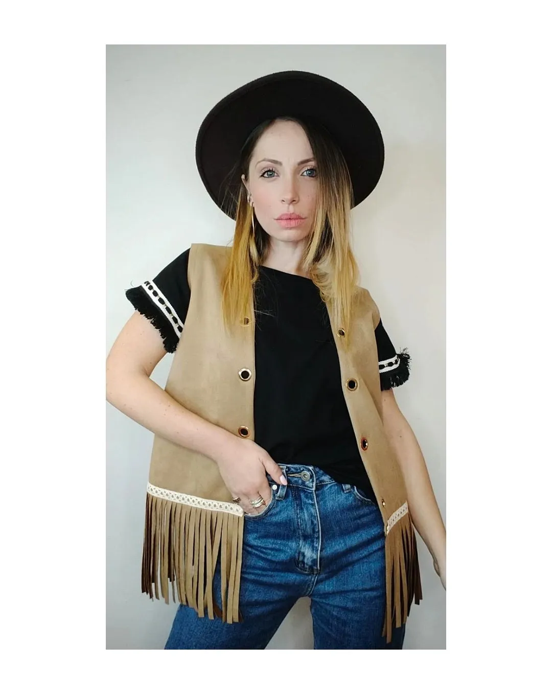 Gilet Cowgirl con frange: AVANA o DENIM!