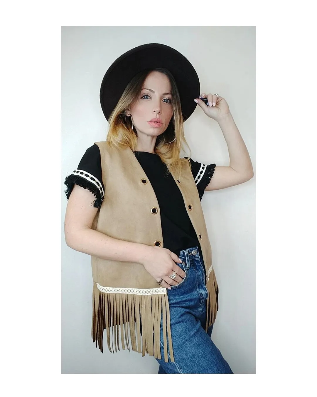 Gilet Cowgirl con frange: AVANA o DENIM!