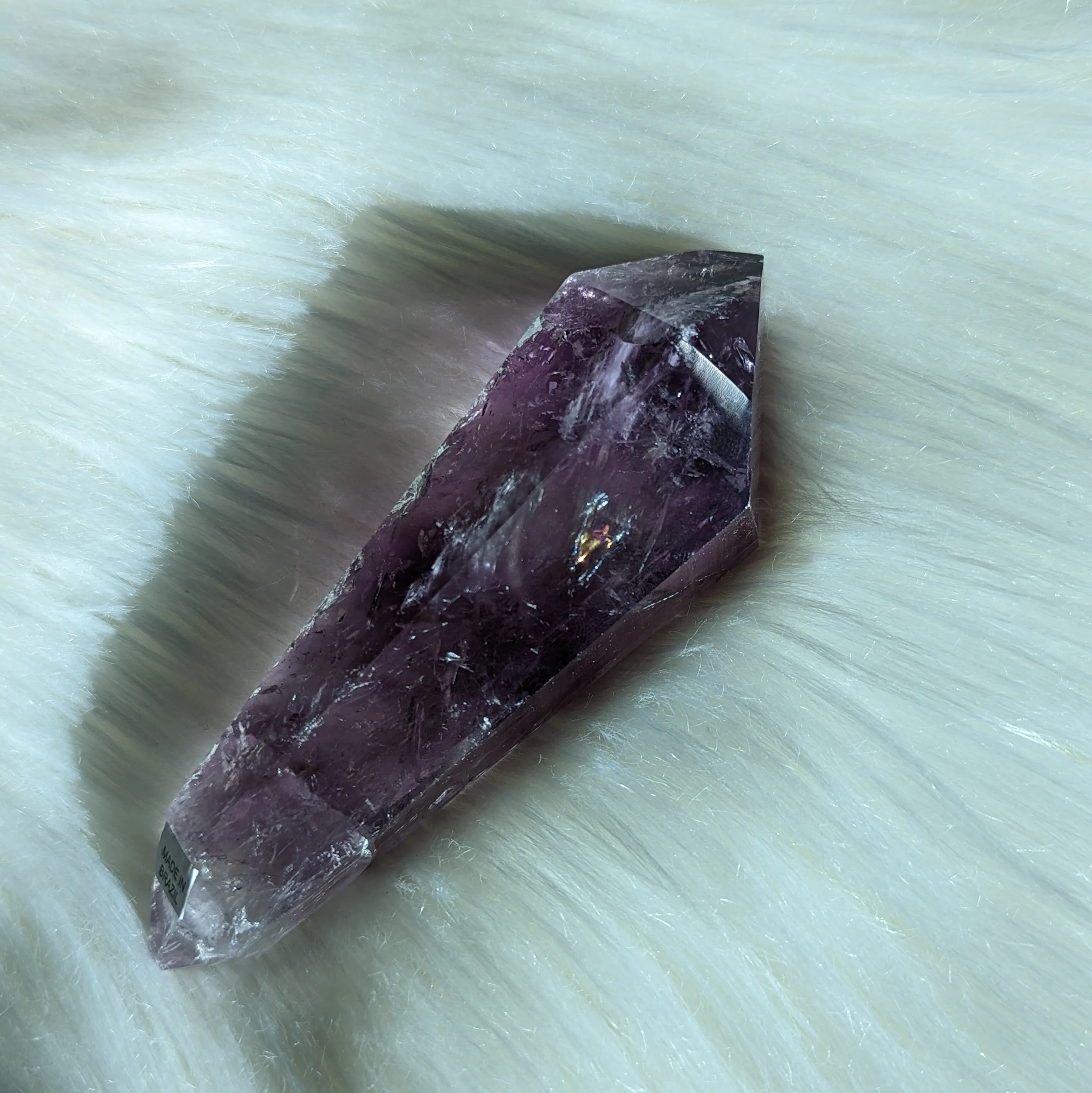 Gorgeous Purple Amethyst Wand Carving With Rainbows From Brazil #2