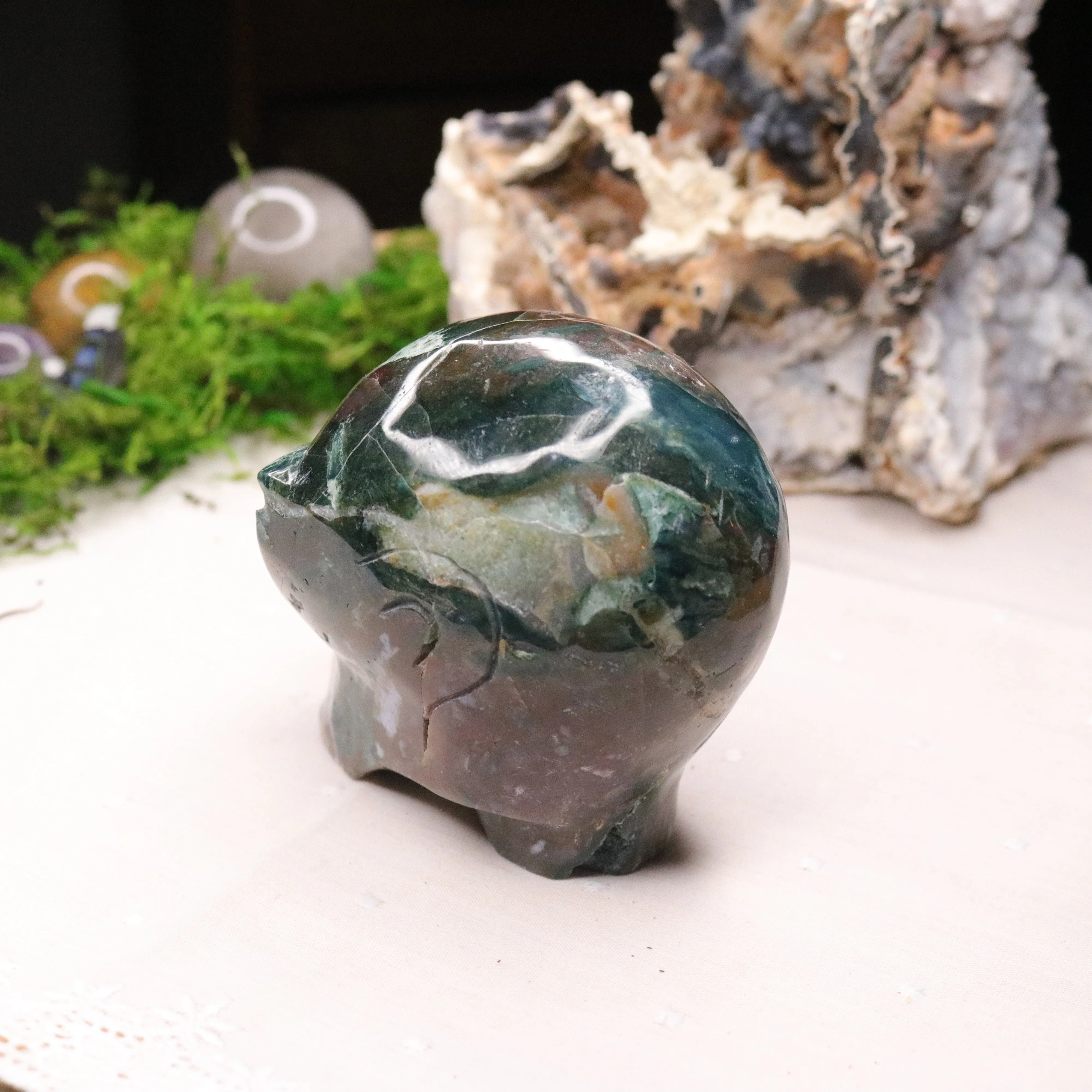 High Vibin' Ocean Jasper ~ Joyful Extraterrestrial ~ Alien Head from Madagascar