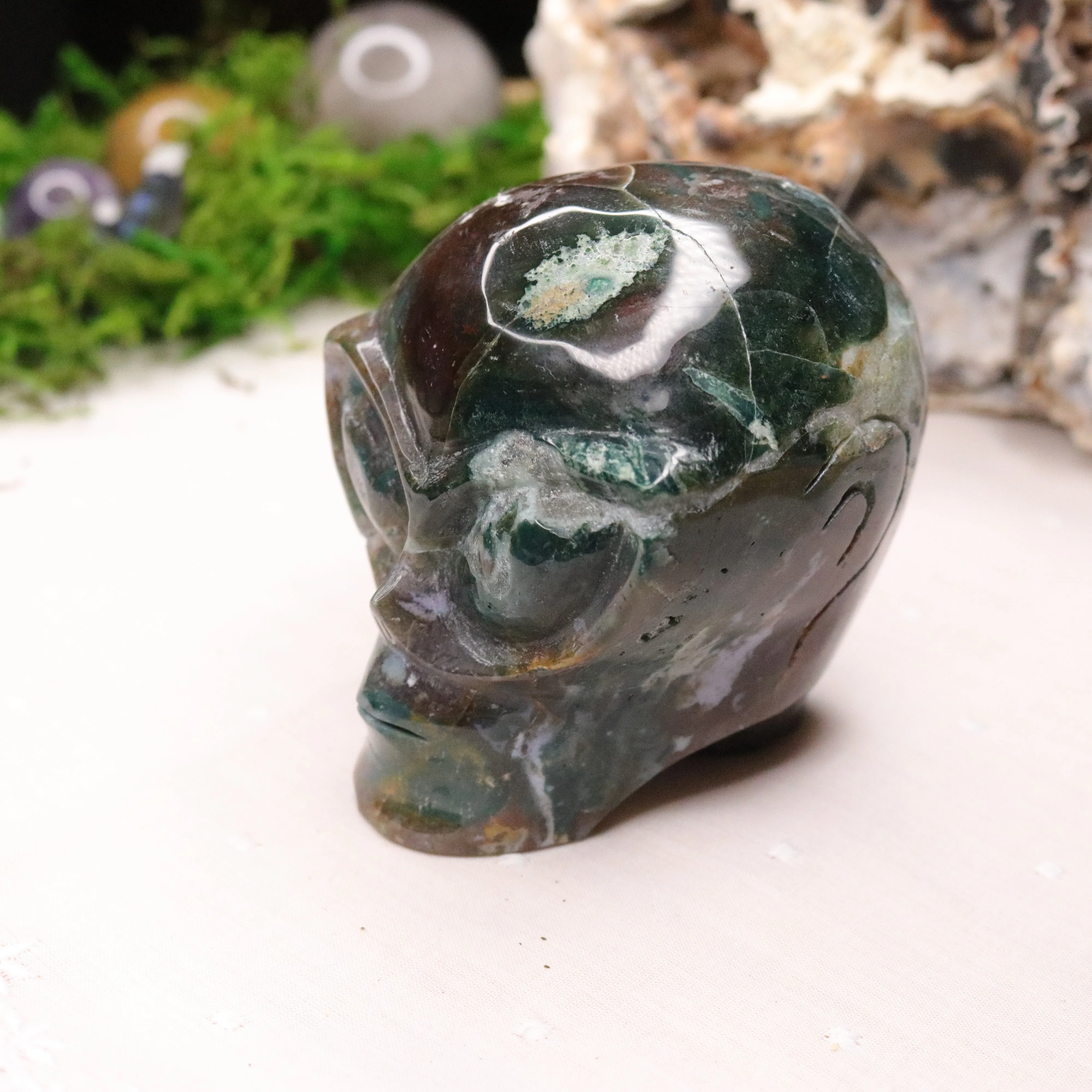 High Vibin' Ocean Jasper ~ Joyful Extraterrestrial ~ Alien Head from Madagascar