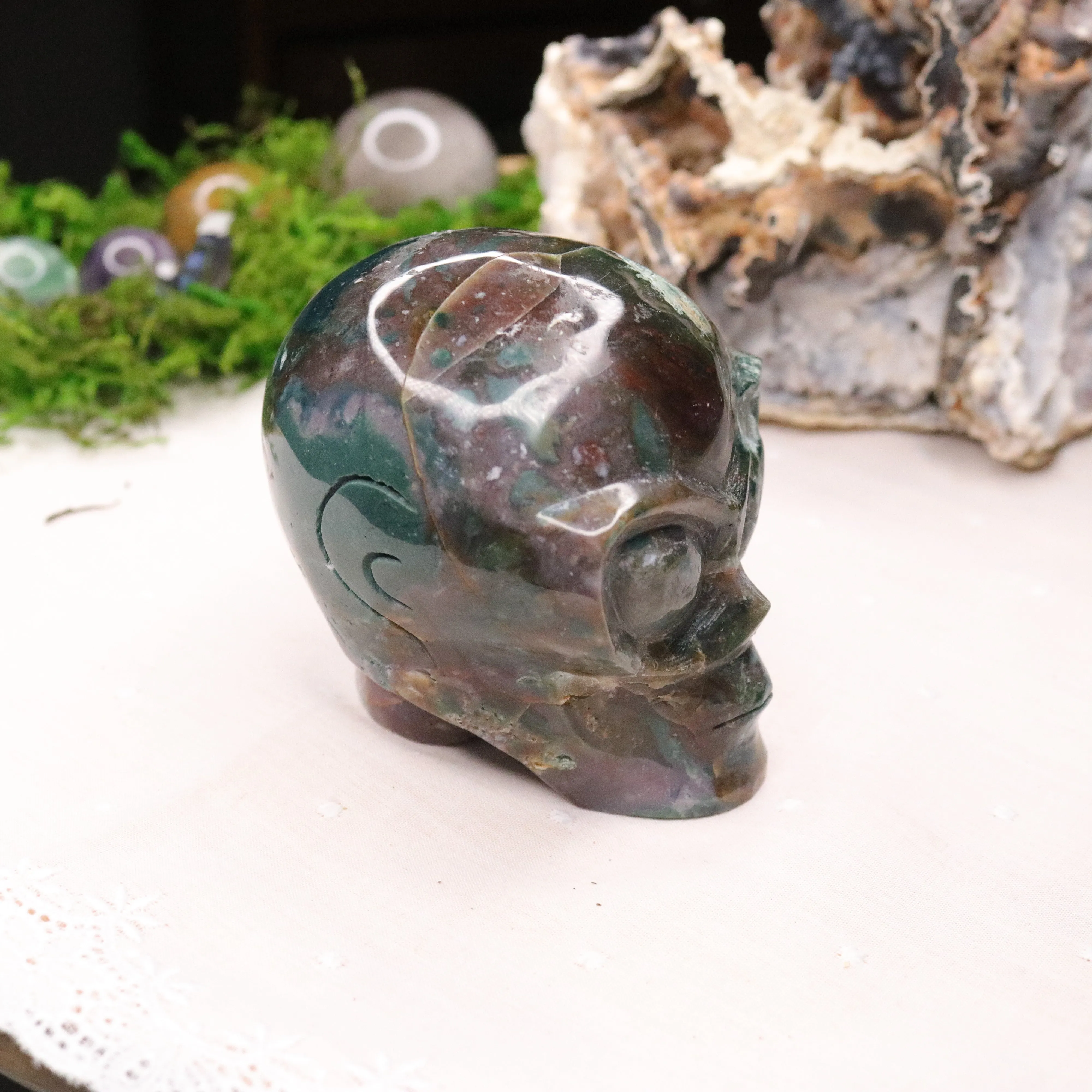 High Vibin' Ocean Jasper ~ Joyful Extraterrestrial ~ Alien Head from Madagascar