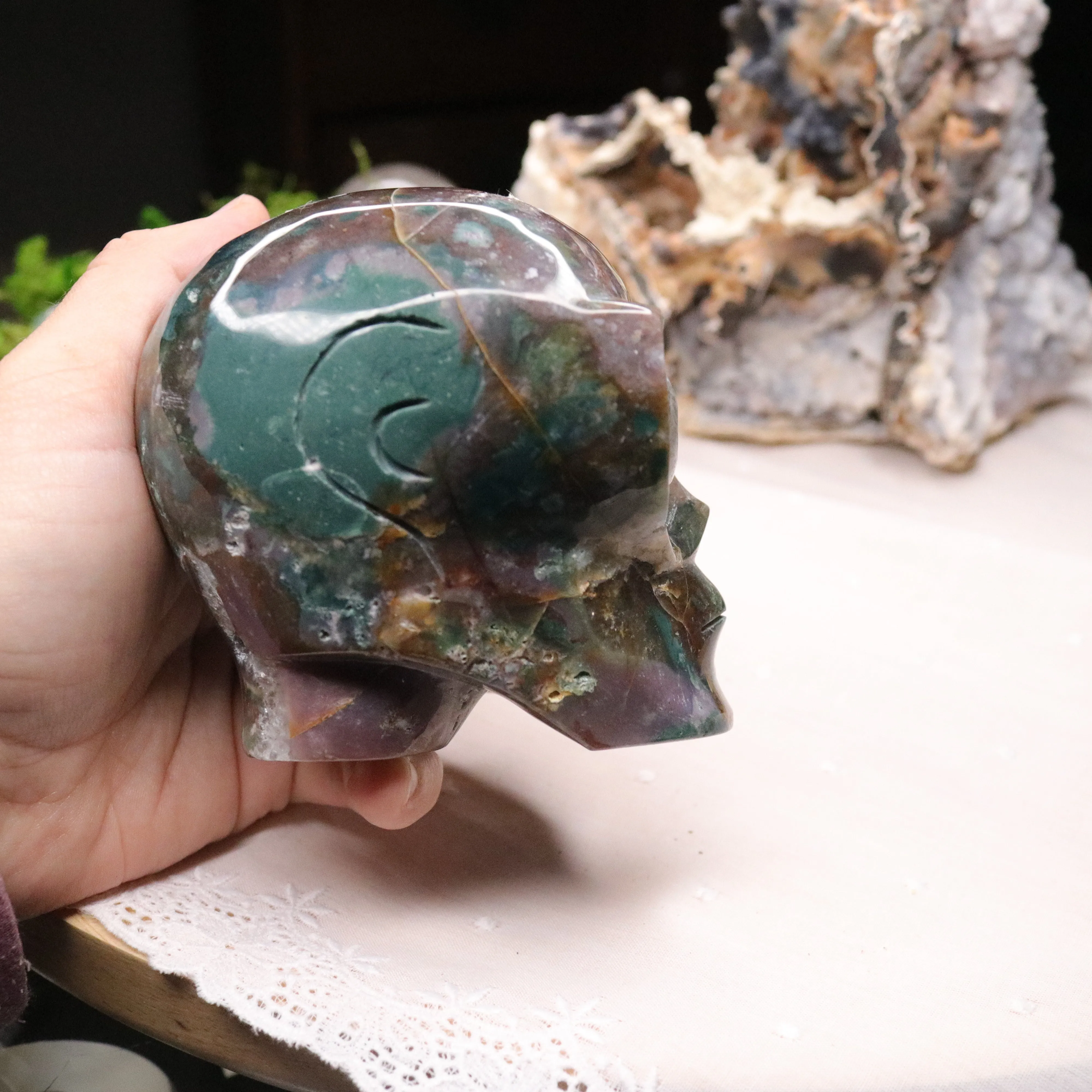 High Vibin' Ocean Jasper ~ Joyful Extraterrestrial ~ Alien Head from Madagascar