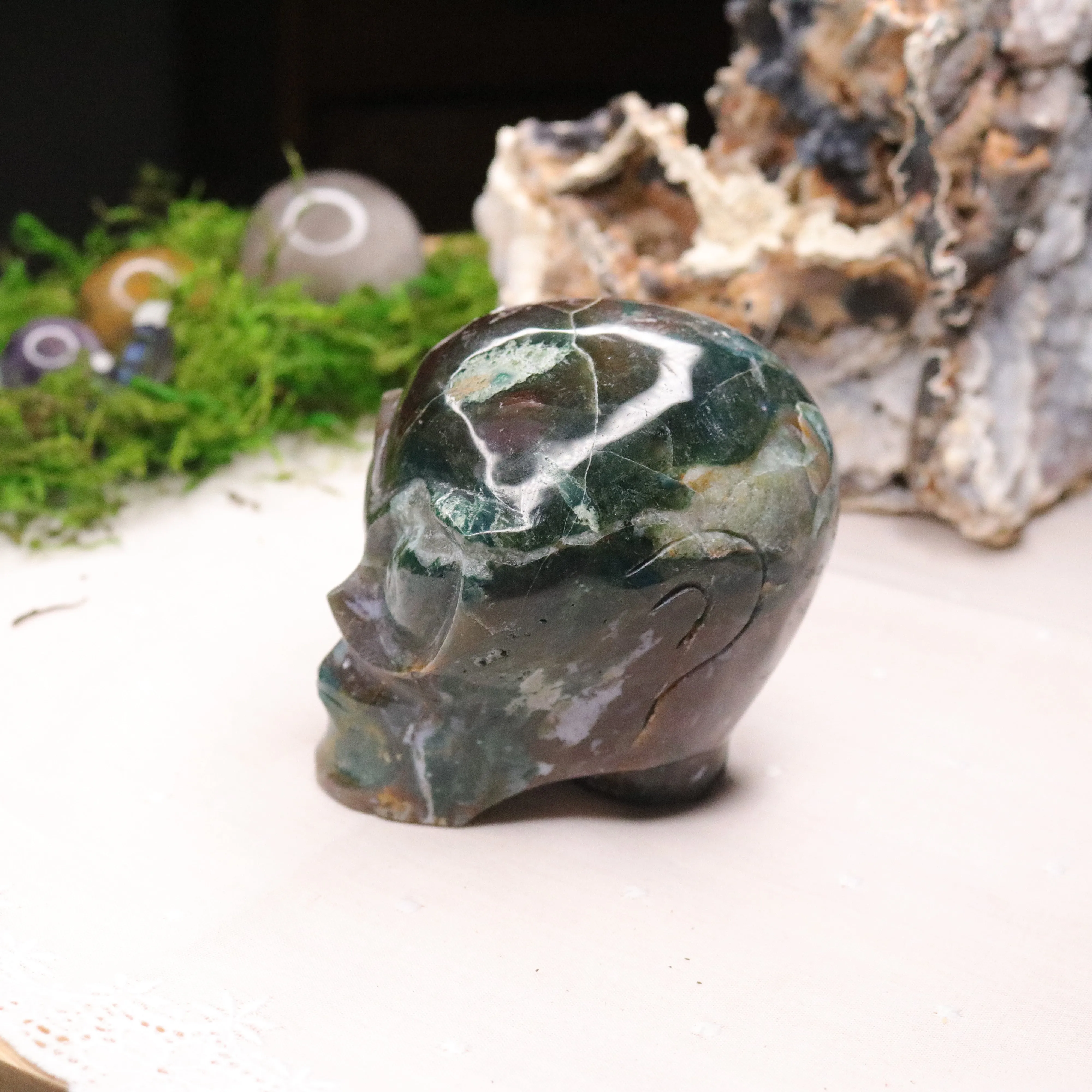 High Vibin' Ocean Jasper ~ Joyful Extraterrestrial ~ Alien Head from Madagascar