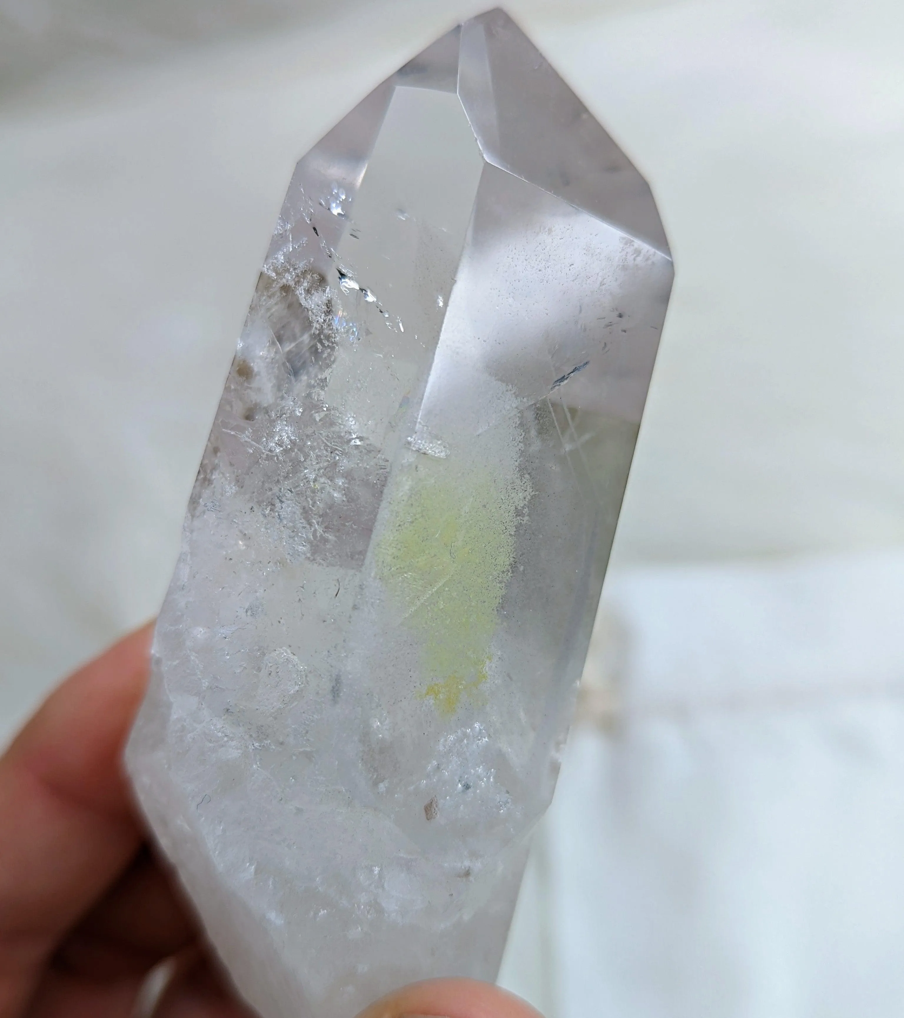 Incredible Phantoms~ Ultra Clear Quartz with Chlorite Inclusions Polished Point ~AA Grade from Brazil