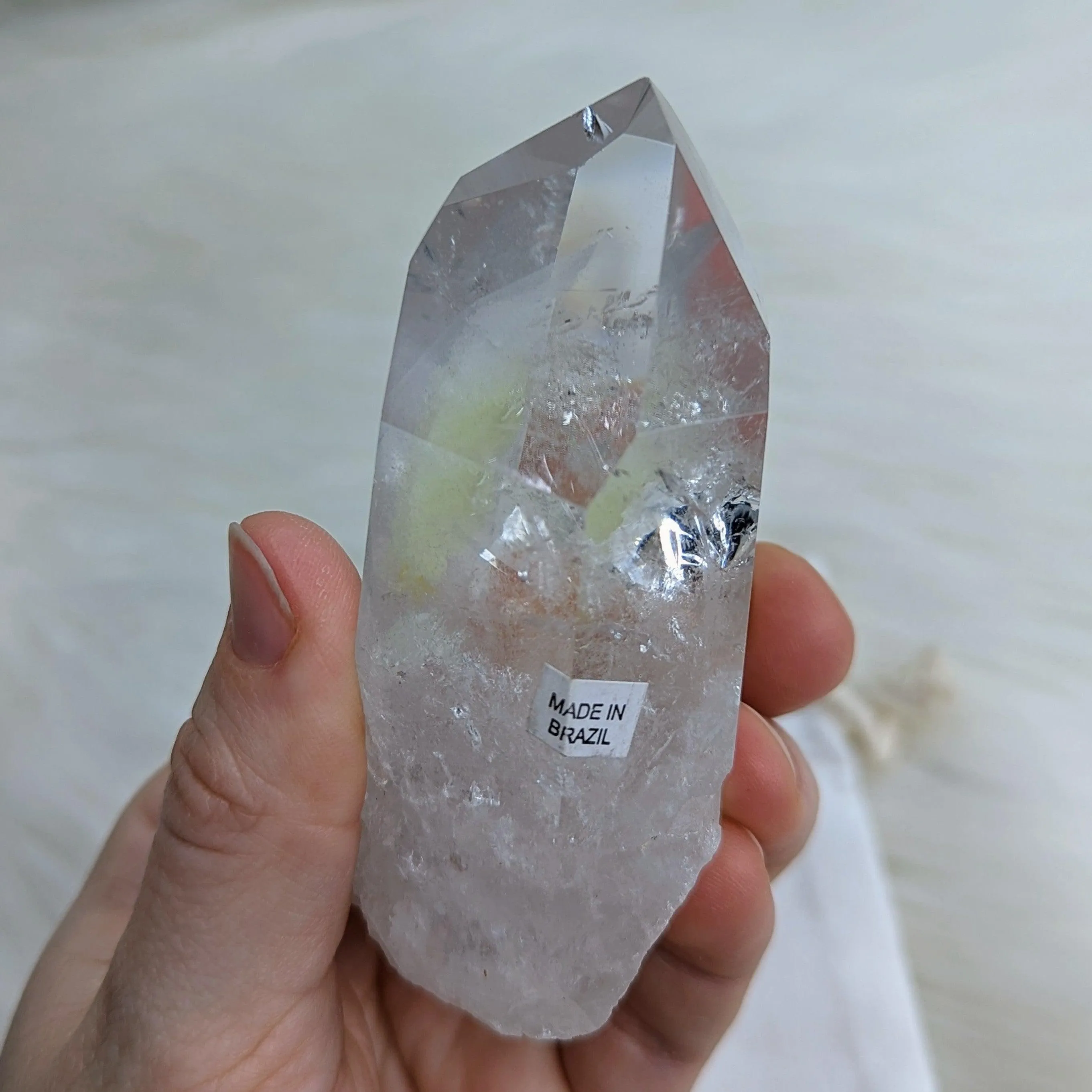 Incredible Phantoms~ Ultra Clear Quartz with Chlorite Inclusions Polished Point ~AA Grade from Brazil