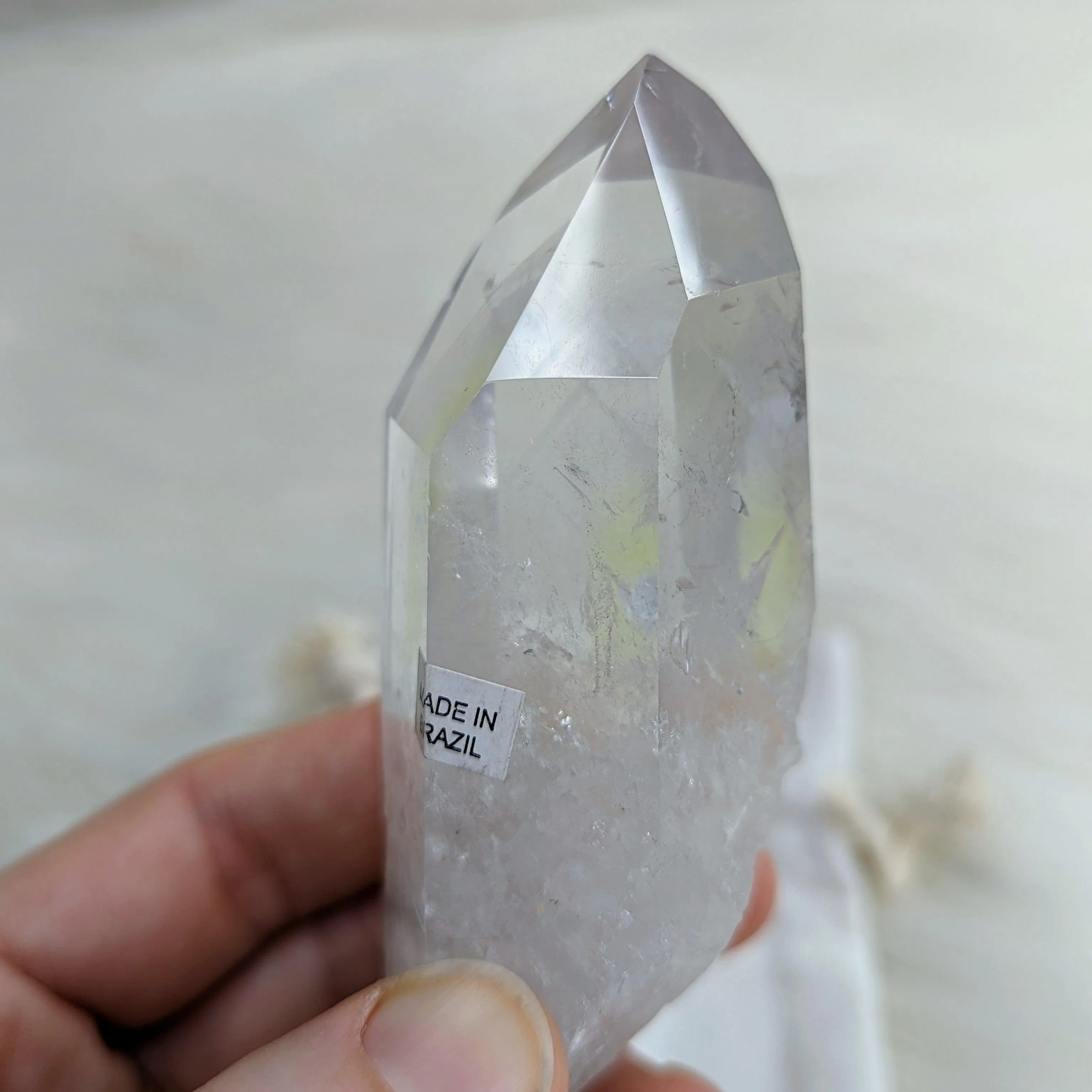 Incredible Phantoms~ Ultra Clear Quartz with Chlorite Inclusions Polished Point ~AA Grade from Brazil