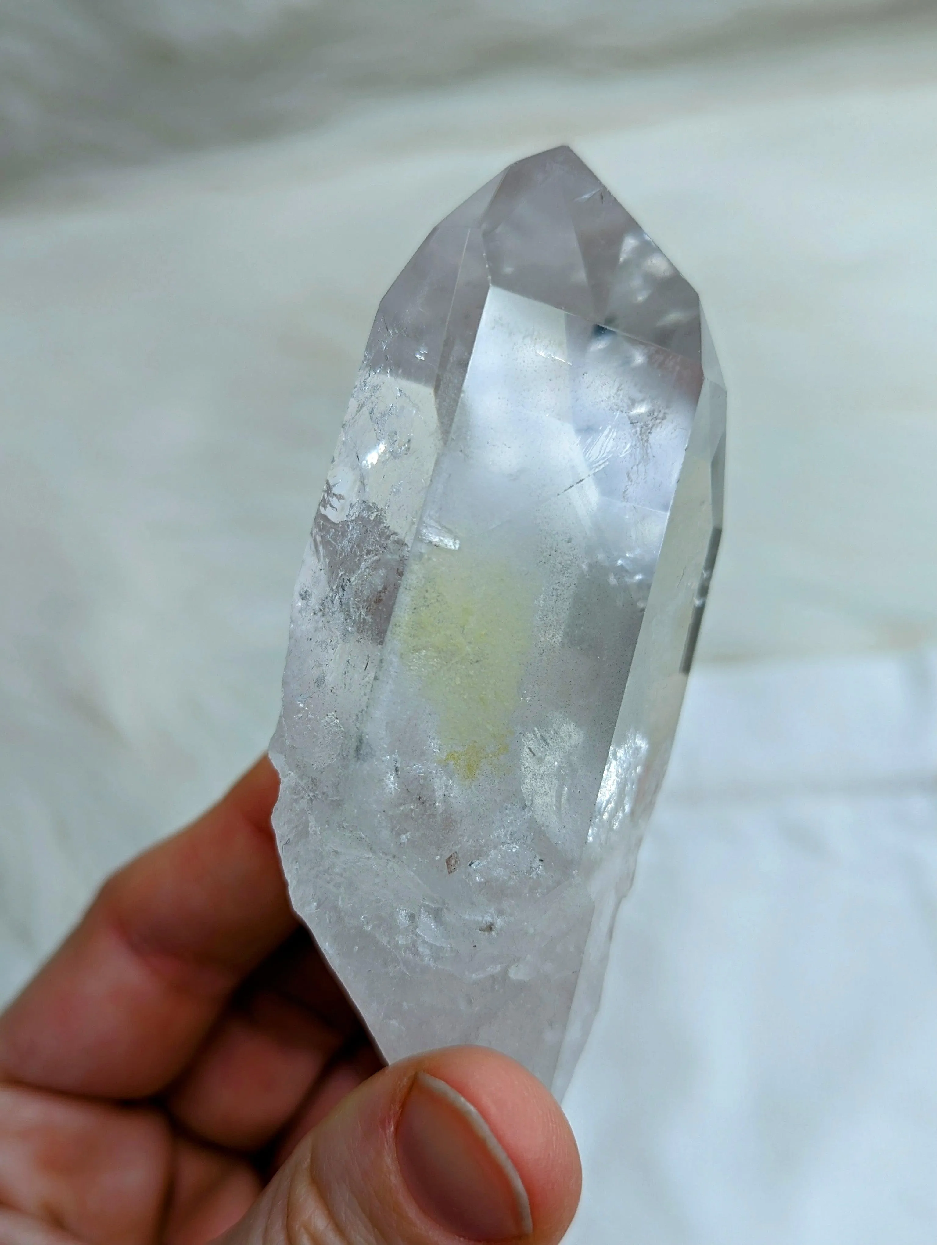 Incredible Phantoms~ Ultra Clear Quartz with Chlorite Inclusions Polished Point ~AA Grade from Brazil