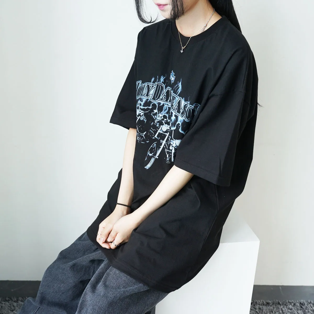 IONSEOUL  |Crew Neck Unisex Street Style Cotton Short Sleeves Oversized