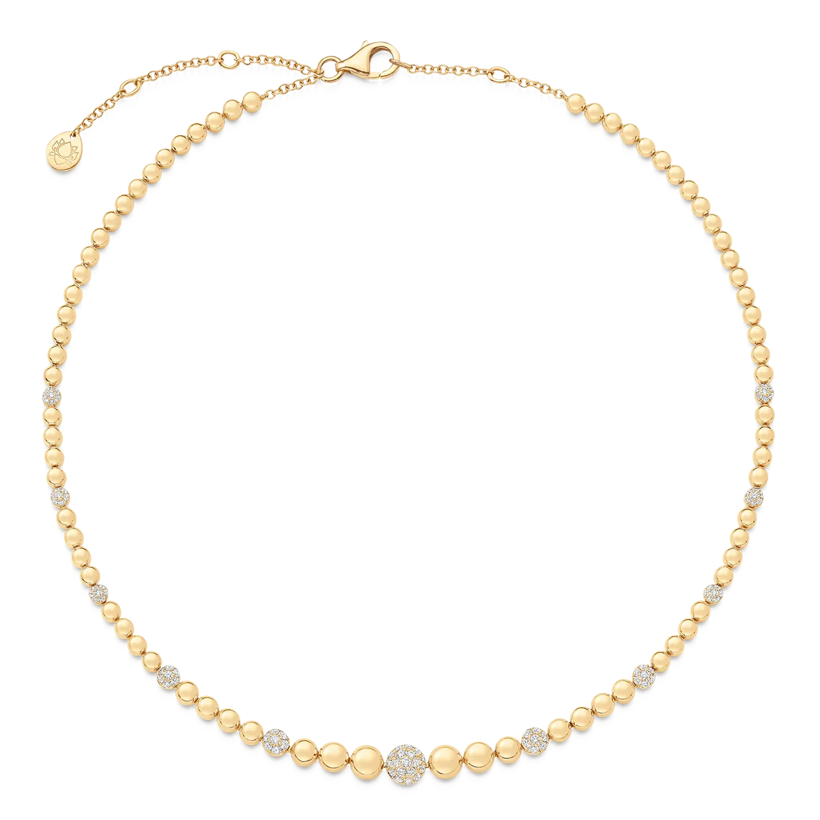 Isadora Cali White Diamond Pave Beaded Choker