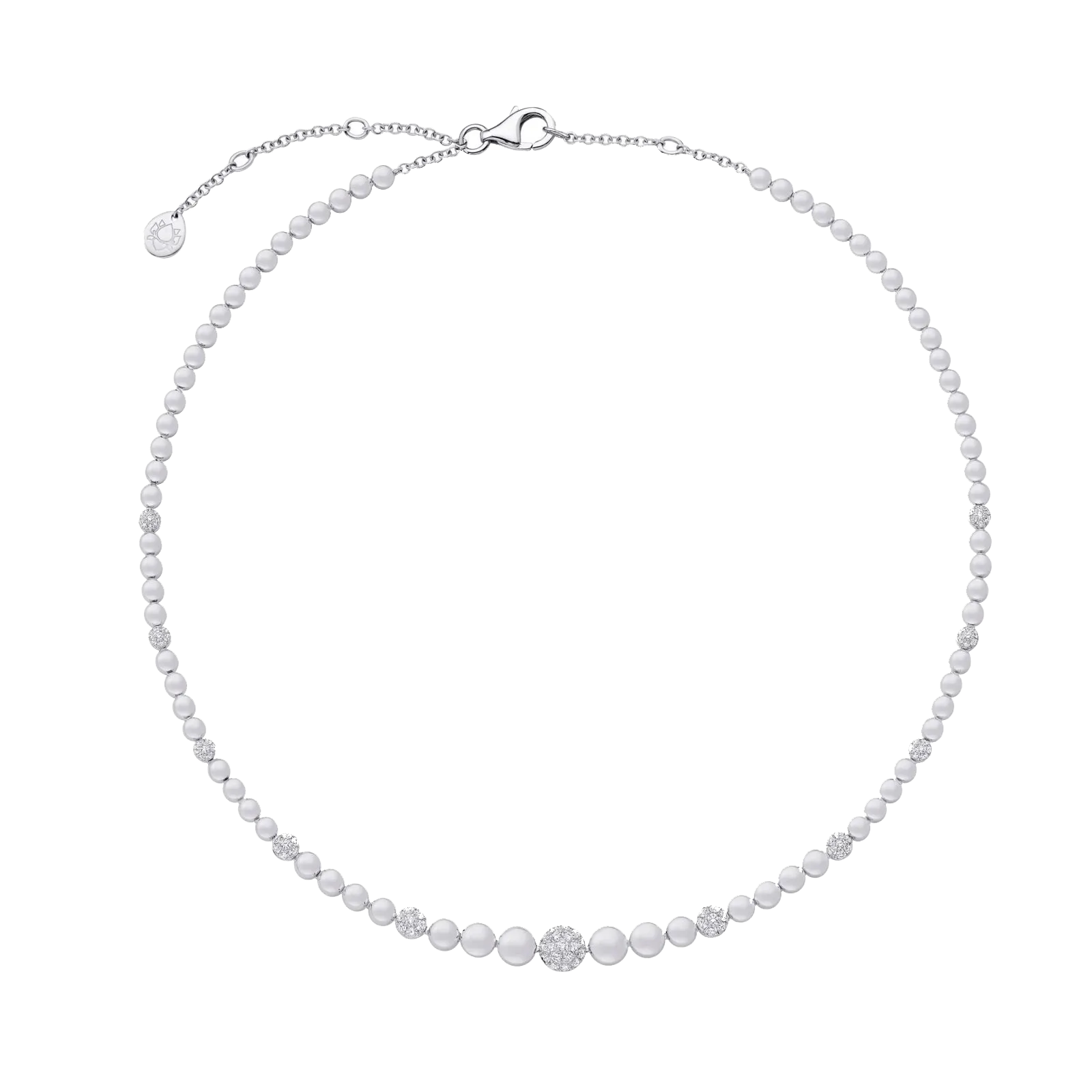 Isadora Cali White Diamond Pave Beaded Choker