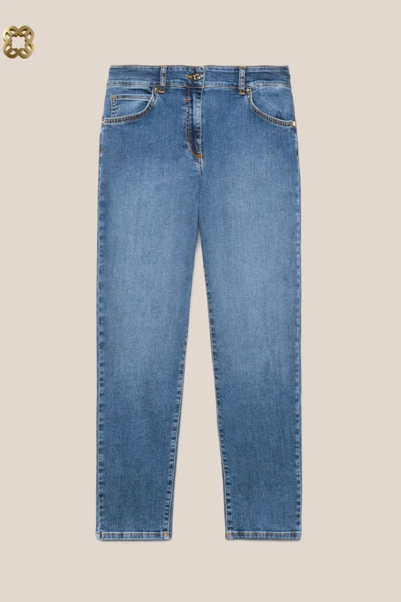 Jeans skinny in denim power stretch donna Azzurro