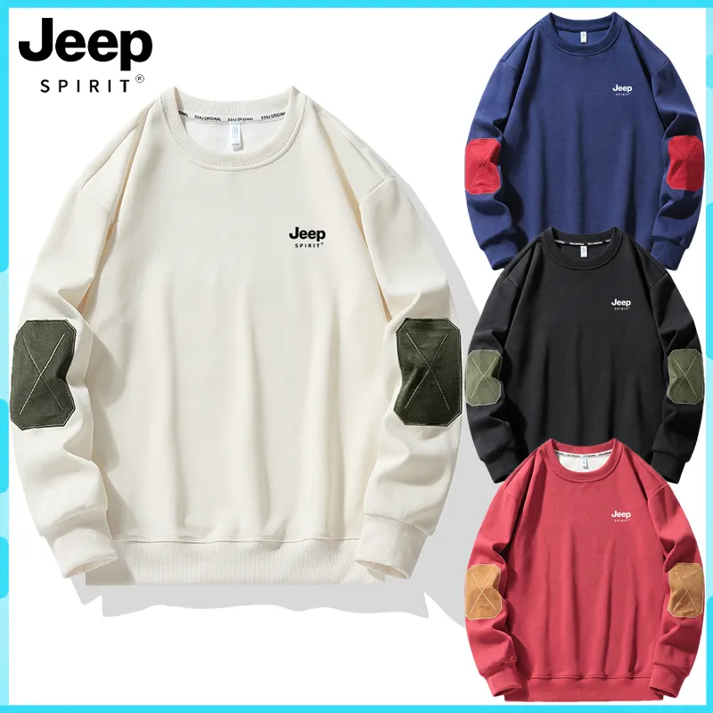 JEEP SPIRIT  |Unisex Street Style Oversized Logo Sweatshirts