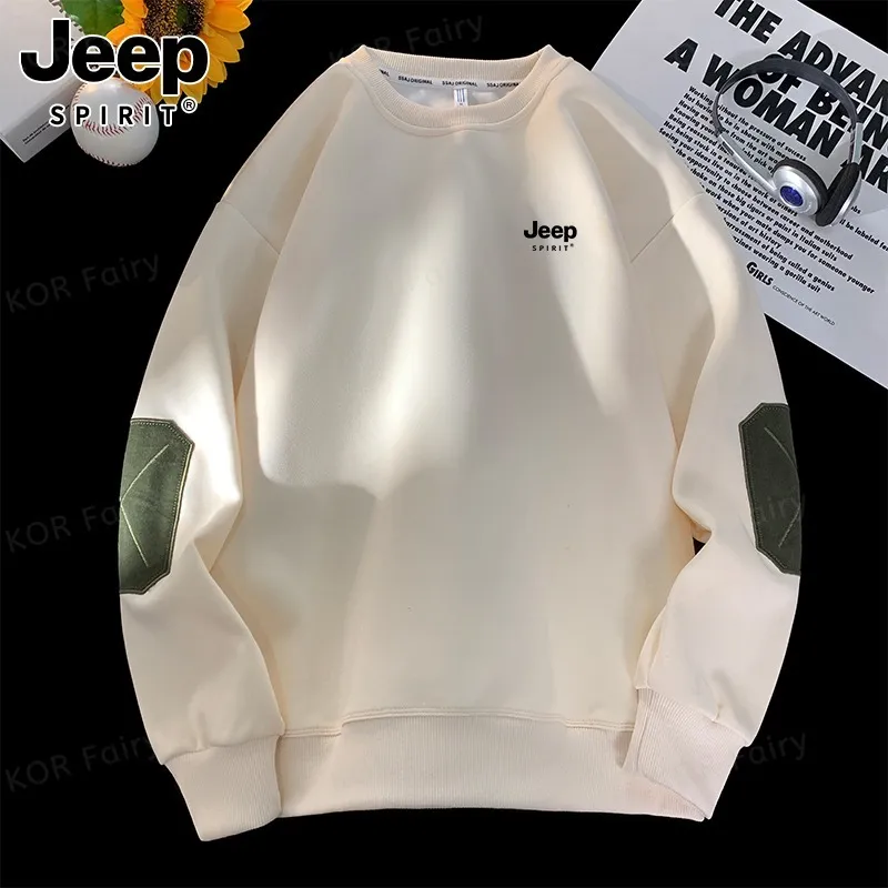 JEEP SPIRIT  |Unisex Street Style Oversized Logo Sweatshirts