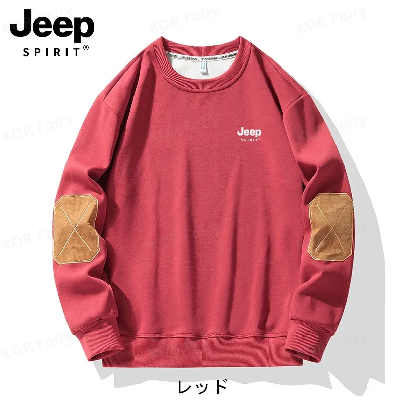 JEEP SPIRIT  |Unisex Street Style Oversized Logo Sweatshirts