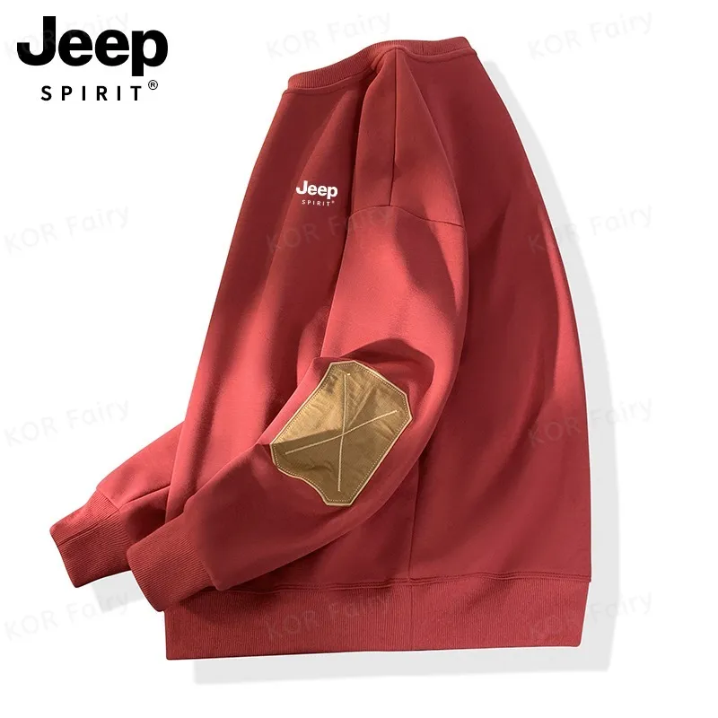 JEEP SPIRIT  |Unisex Street Style Oversized Logo Sweatshirts