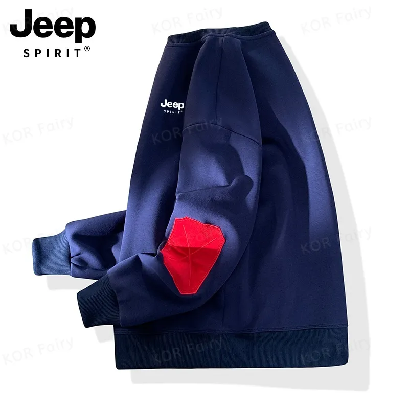 JEEP SPIRIT  |Unisex Street Style Oversized Logo Sweatshirts