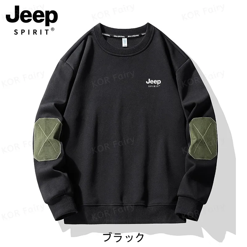 JEEP SPIRIT  |Unisex Street Style Oversized Logo Sweatshirts