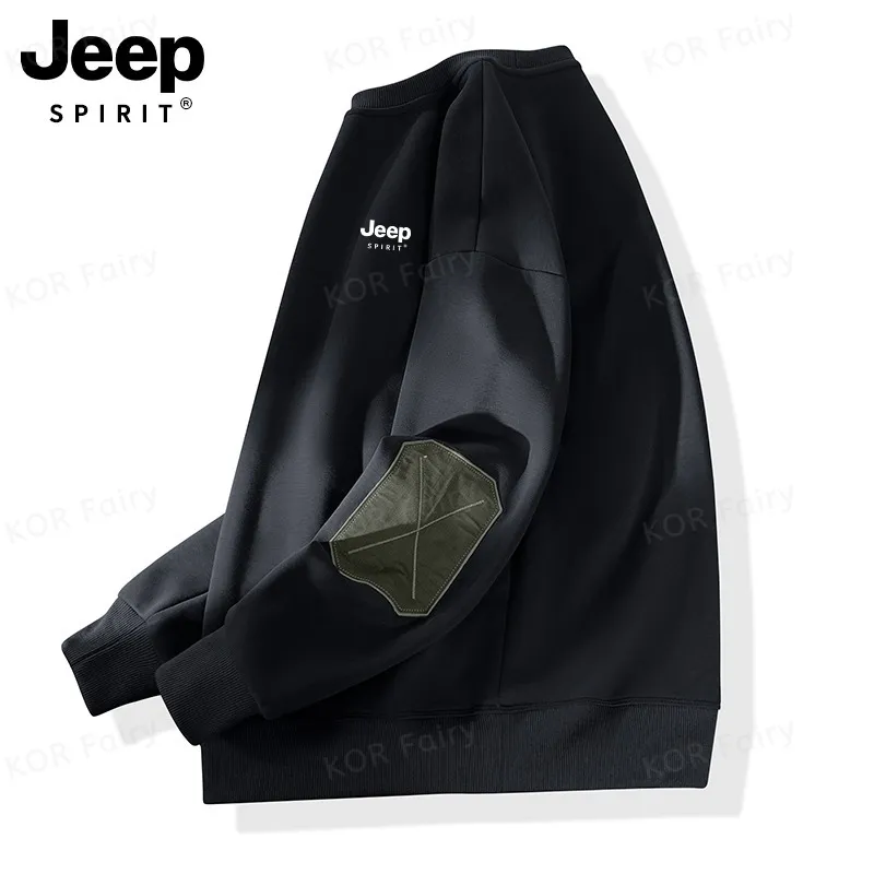 JEEP SPIRIT  |Unisex Street Style Oversized Logo Sweatshirts