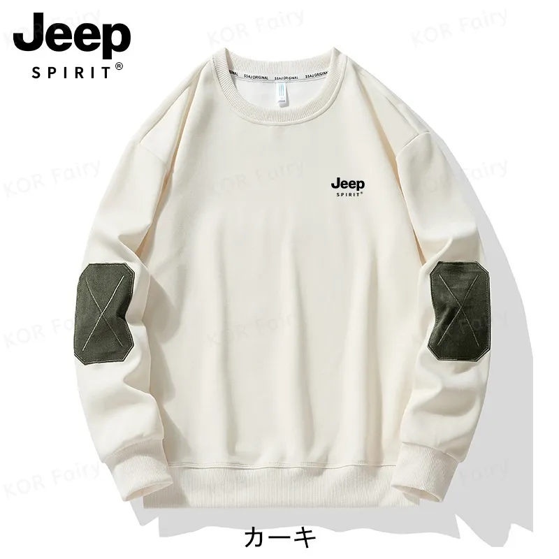 JEEP SPIRIT  |Unisex Street Style Oversized Logo Sweatshirts