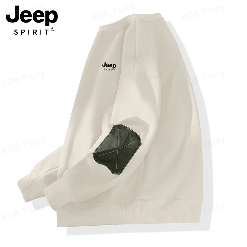 JEEP SPIRIT  |Unisex Street Style Oversized Logo Sweatshirts