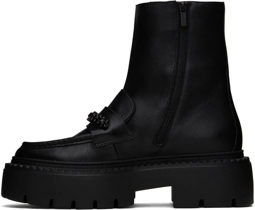 Jimmy Choo Black Bryer Flat Ankle Boots