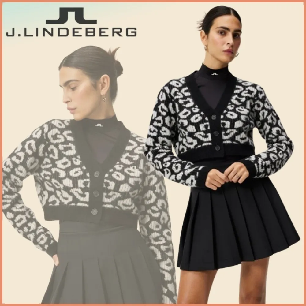 J.LINDEBERG  |Wool Blended Fabrics Street Style Long Sleeves Logo