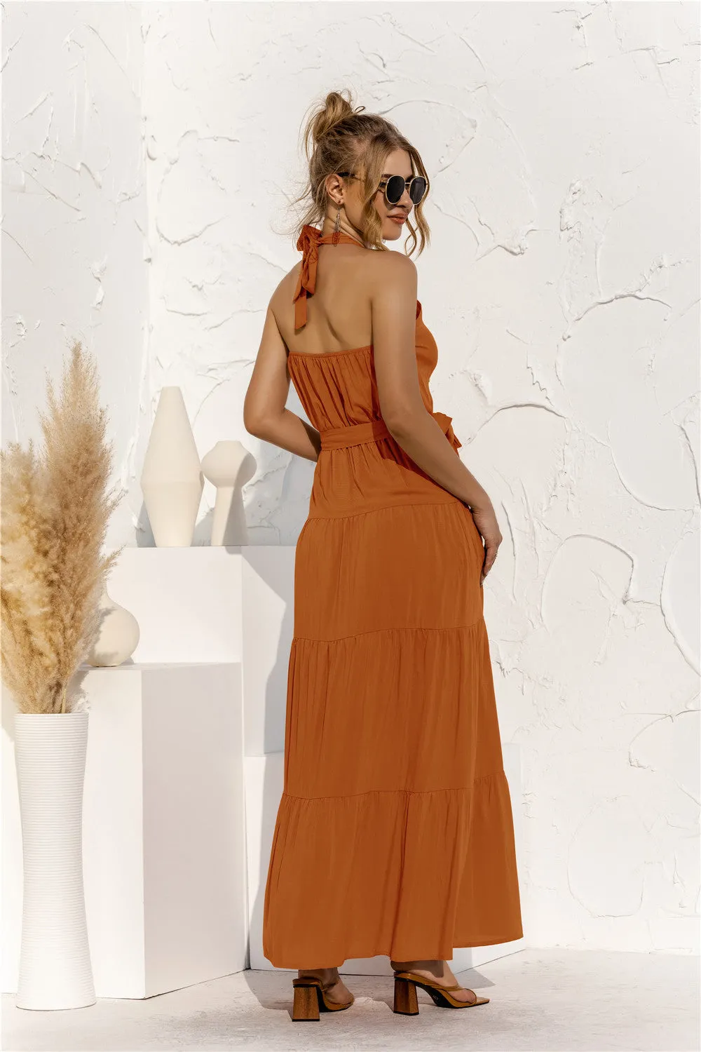 JOSIE HALTER NECK MAXI DRESS