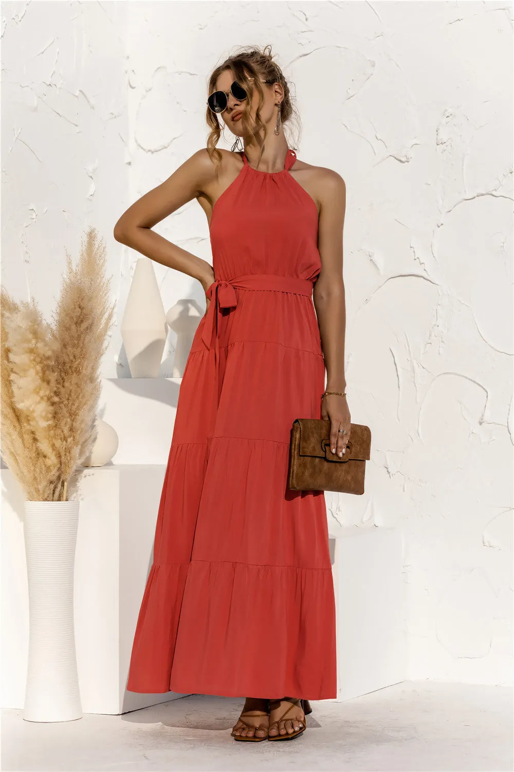 JOSIE HALTER NECK MAXI DRESS