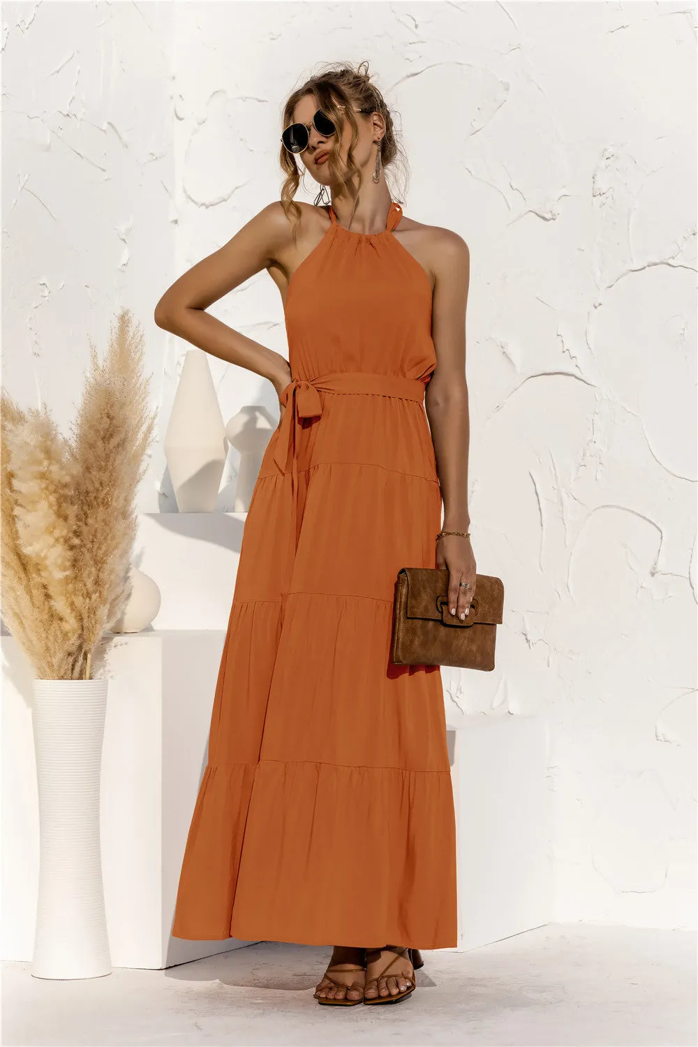 JOSIE HALTER NECK MAXI DRESS