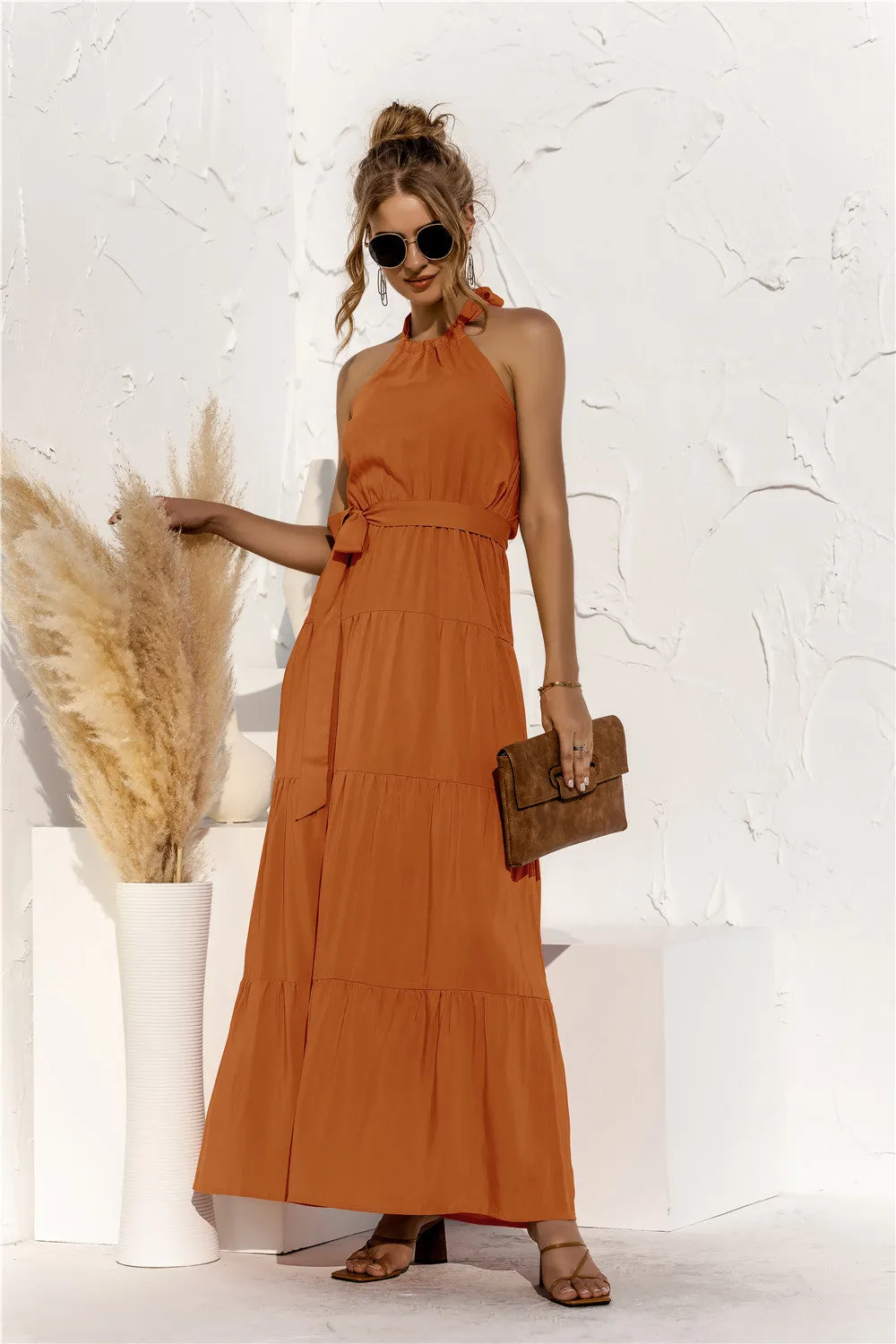 JOSIE HALTER NECK MAXI DRESS