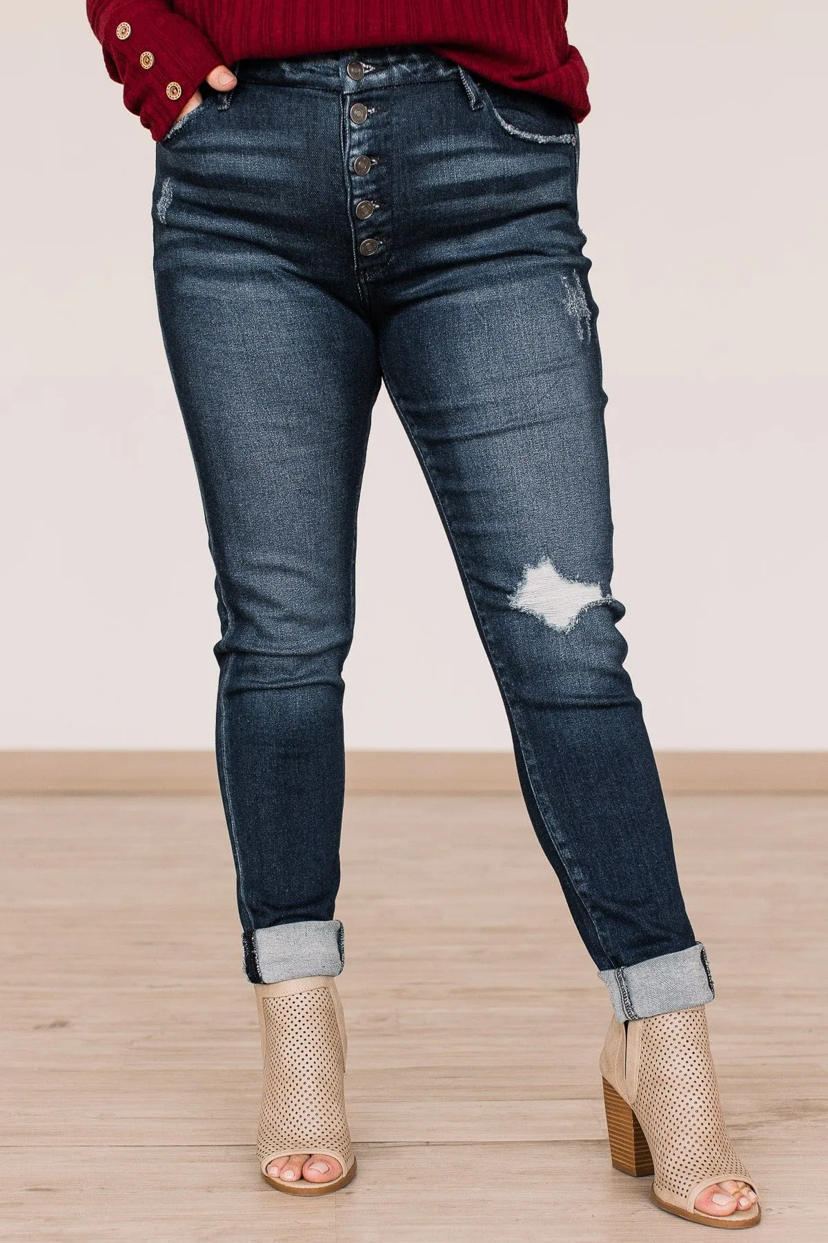 KanCan Button Fly Skinny Jeans- Julia Wash