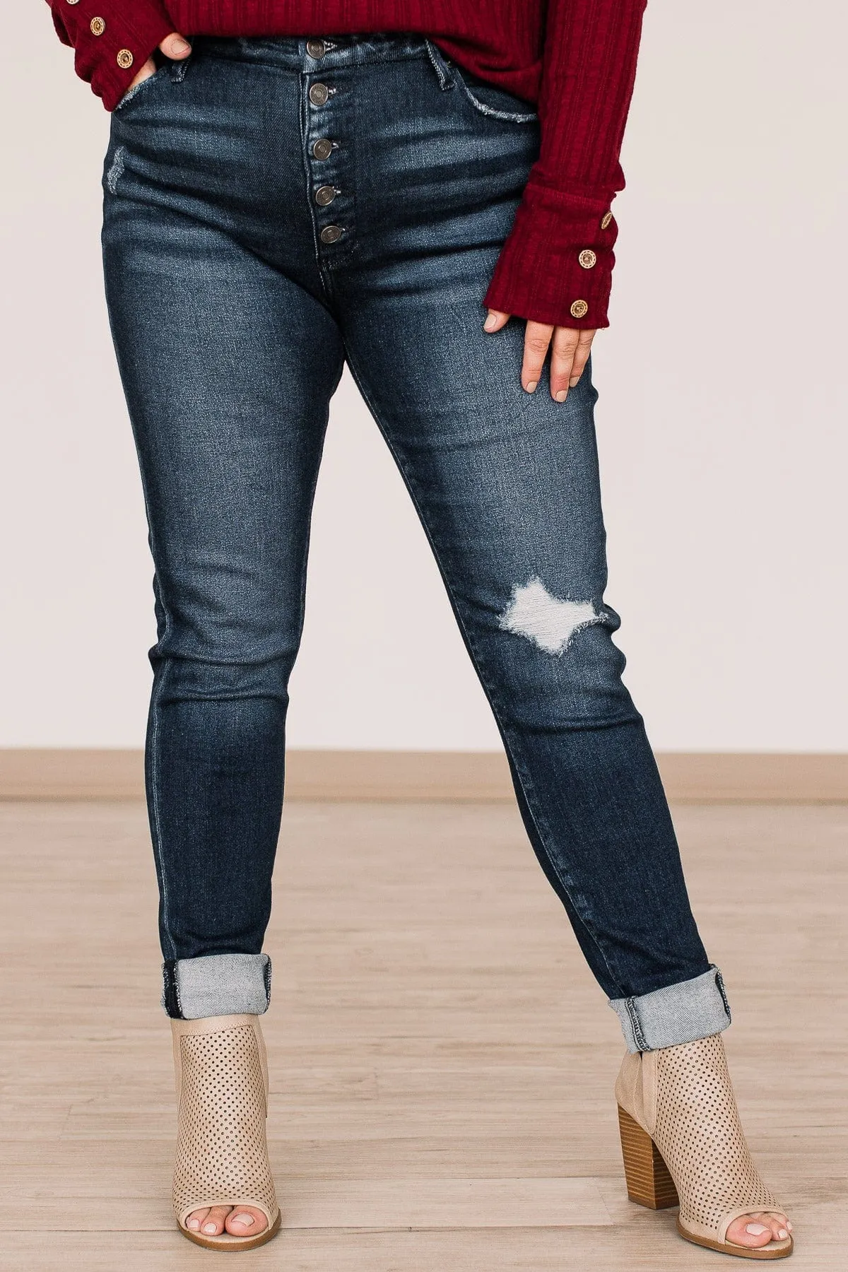 KanCan Button Fly Skinny Jeans- Julia Wash