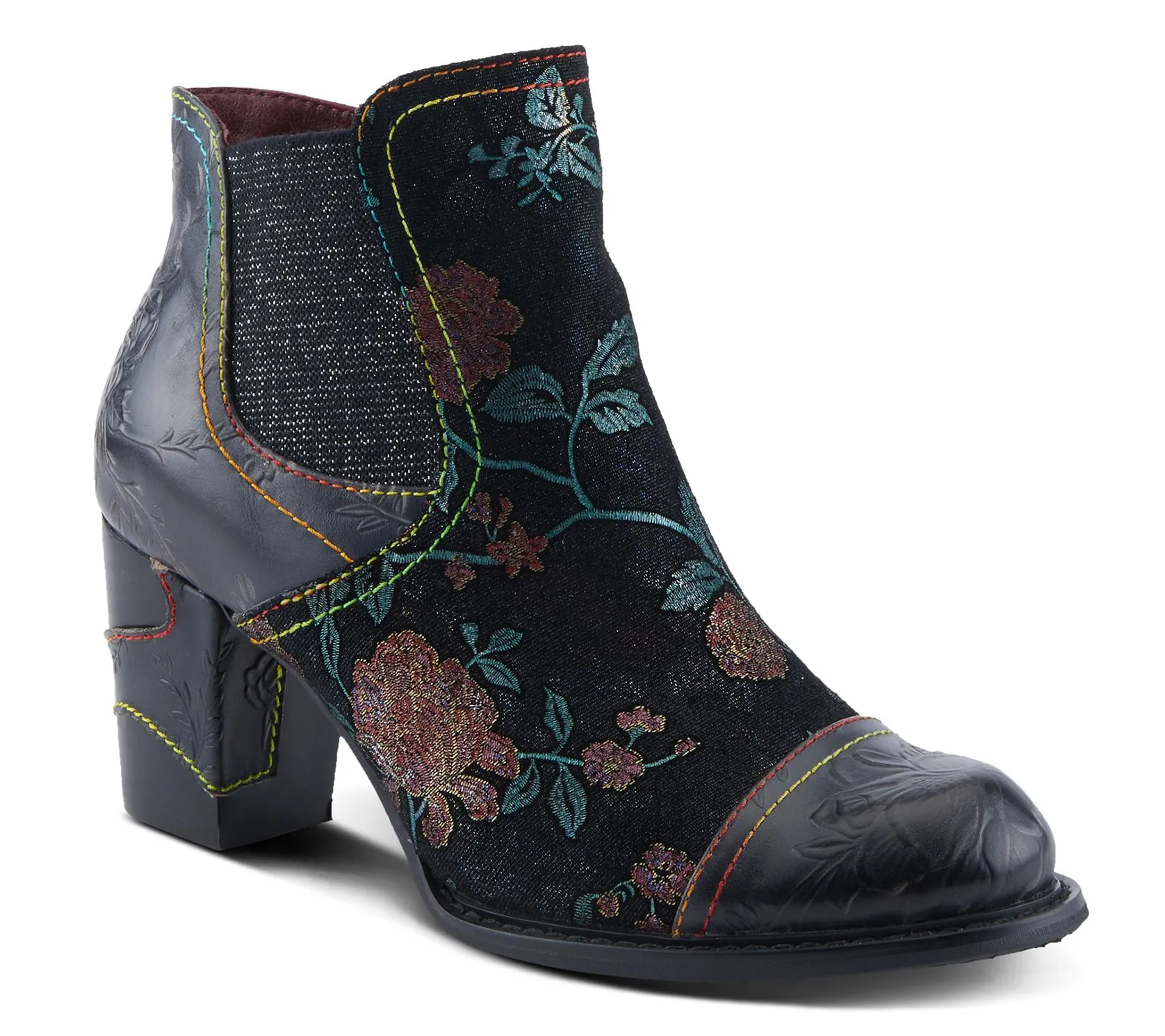 L'Artiste by Spring Step Leather Heeled Booties- Ceja