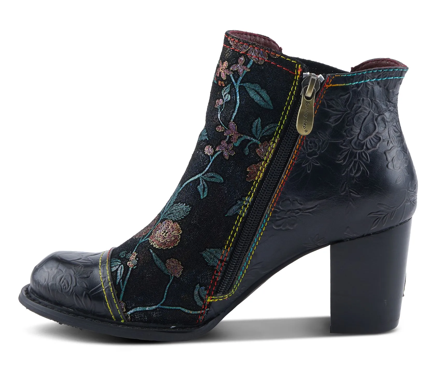 L'Artiste by Spring Step Leather Heeled Booties- Ceja