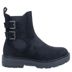 Lanier Black suede ankle boots