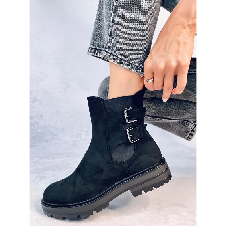 Lanier Black suede ankle boots