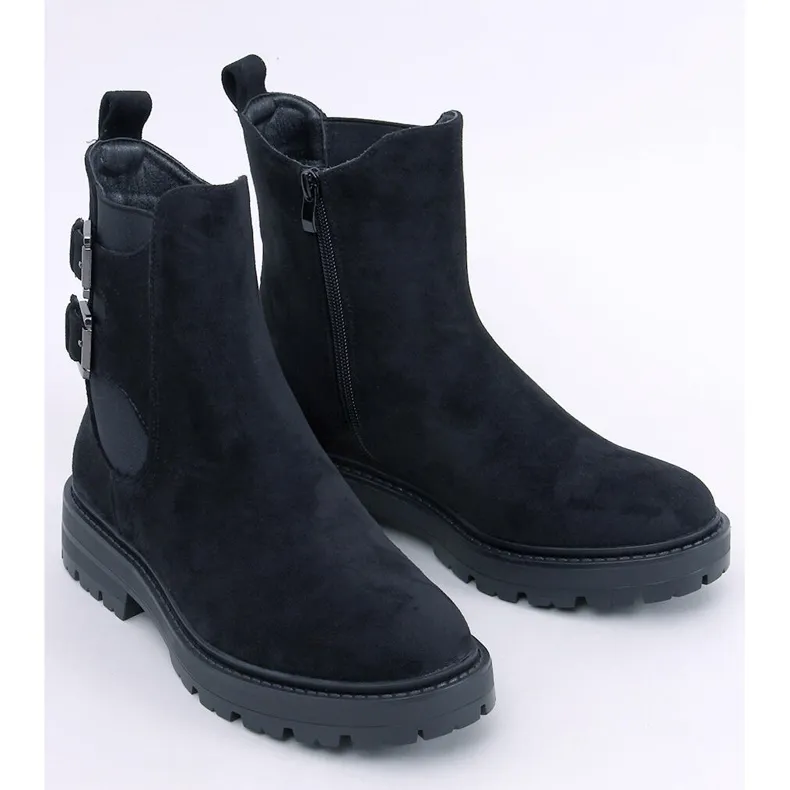 Lanier Black suede ankle boots