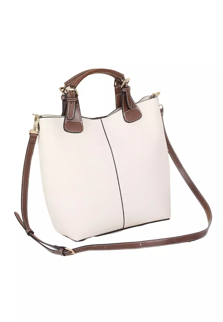 Lara Women's Classic Cowhide Leather 2-Ways Crossbody Bags Hand Bags