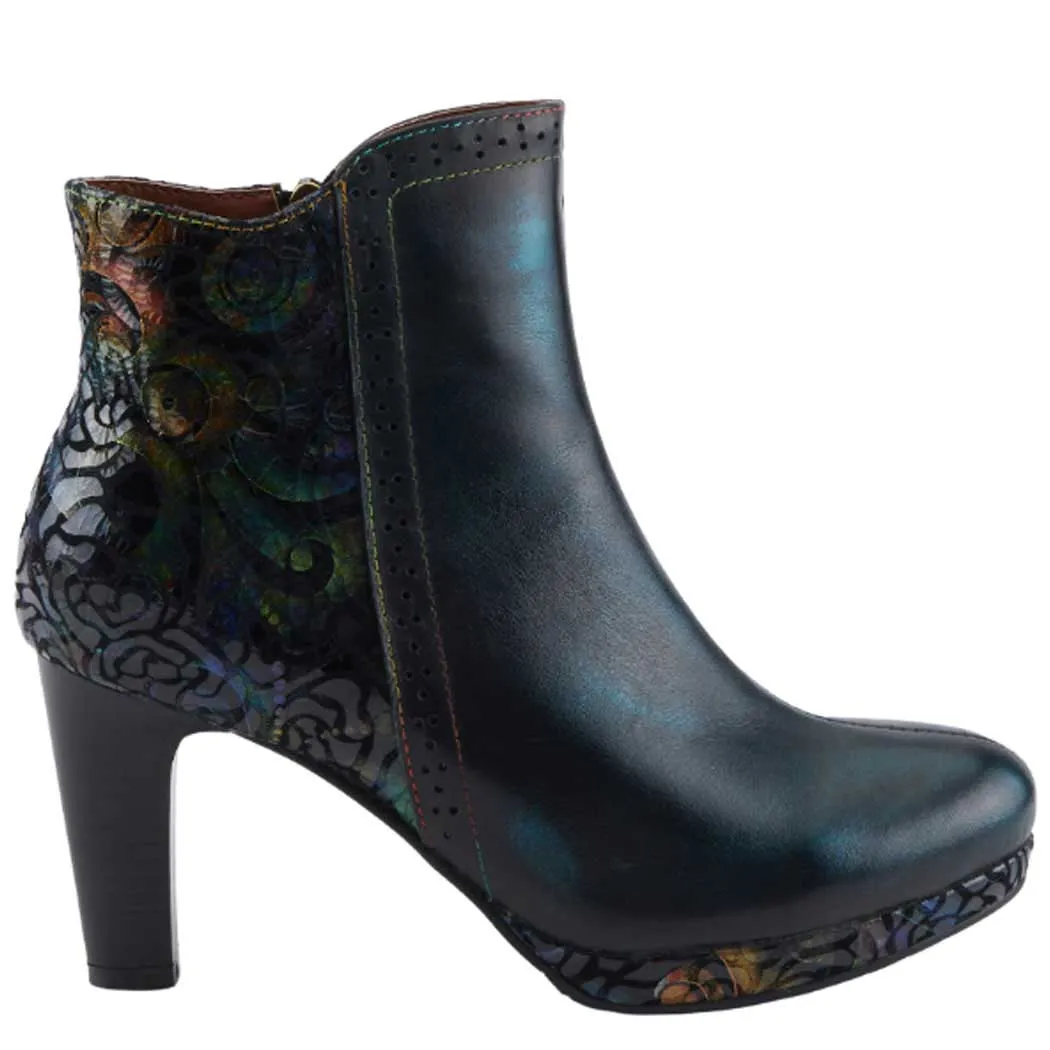 L'Artiste by Spring Step Marleigh Heeled Booties Black Multi (Women's)