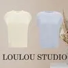 Loulou Studio  |Crew Neck Wool Rib Sleeveless Plain Oversized