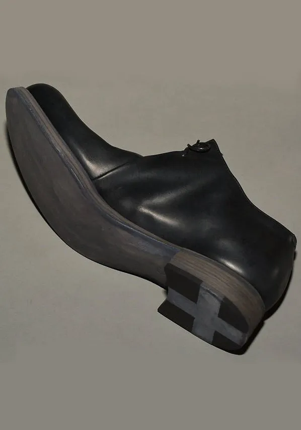 m.a+ by Maurizio Amadei DOUBLE FOLD HORSE LEATHER SHOES BLACK