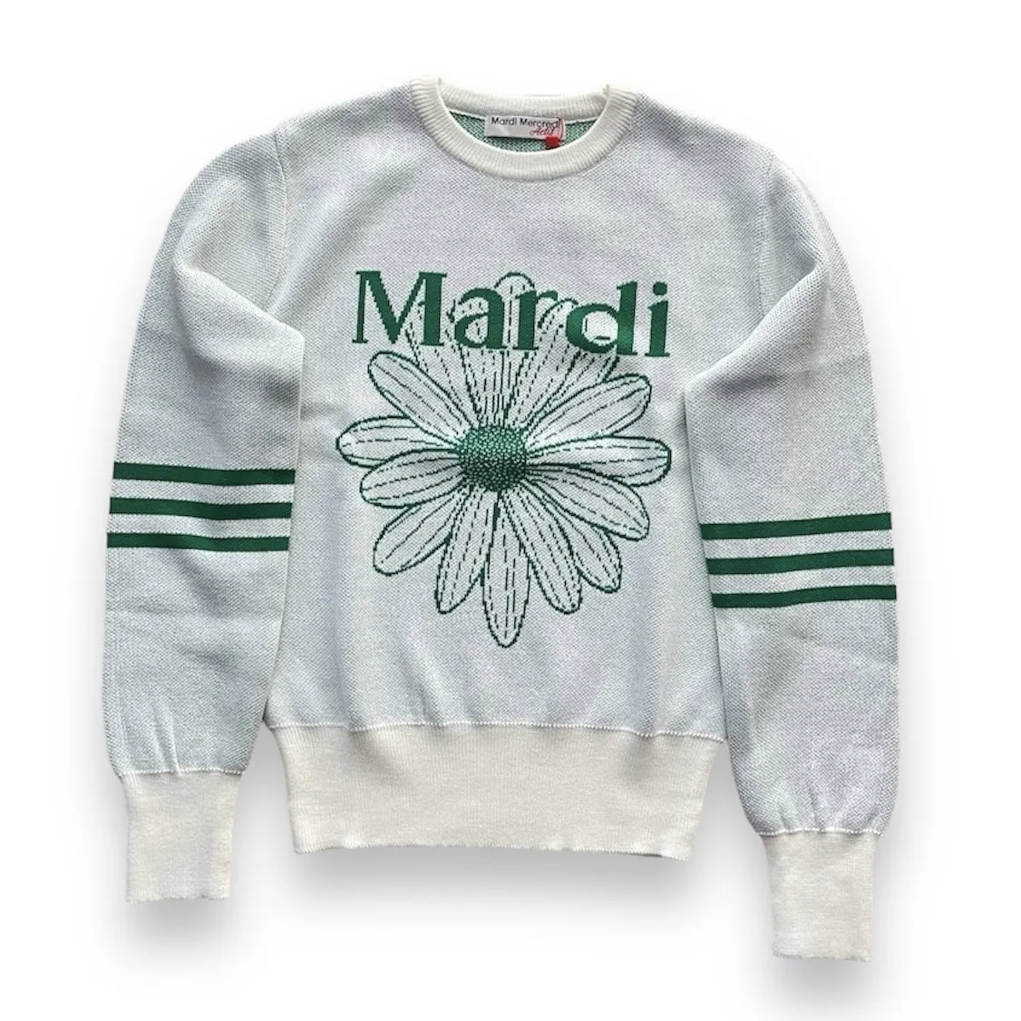 Mardi Mercredi  |Crew Neck Flower Patterns Casual Style Unisex Wool