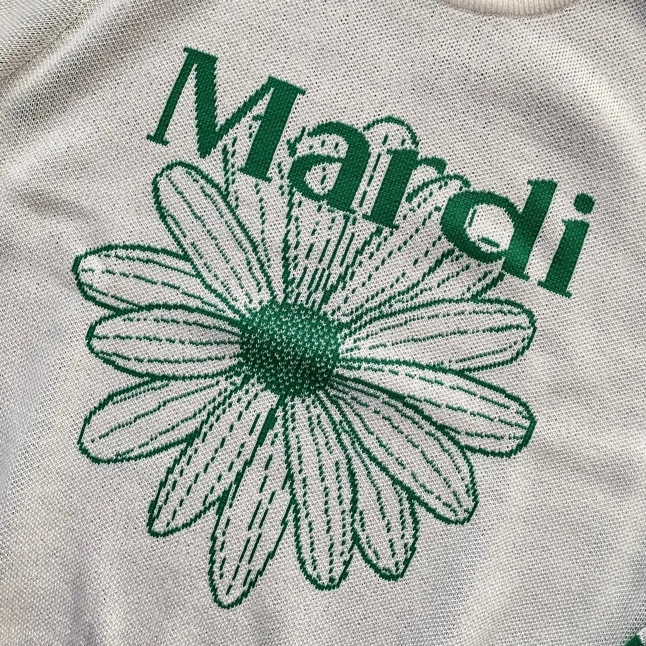 Mardi Mercredi  |Crew Neck Flower Patterns Casual Style Unisex Wool