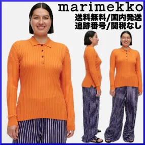 marimekko  |Casual Style Wool Rib Long Sleeves Plain Office Style