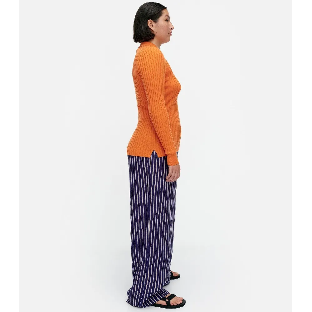 marimekko  |Casual Style Wool Rib Long Sleeves Plain Office Style