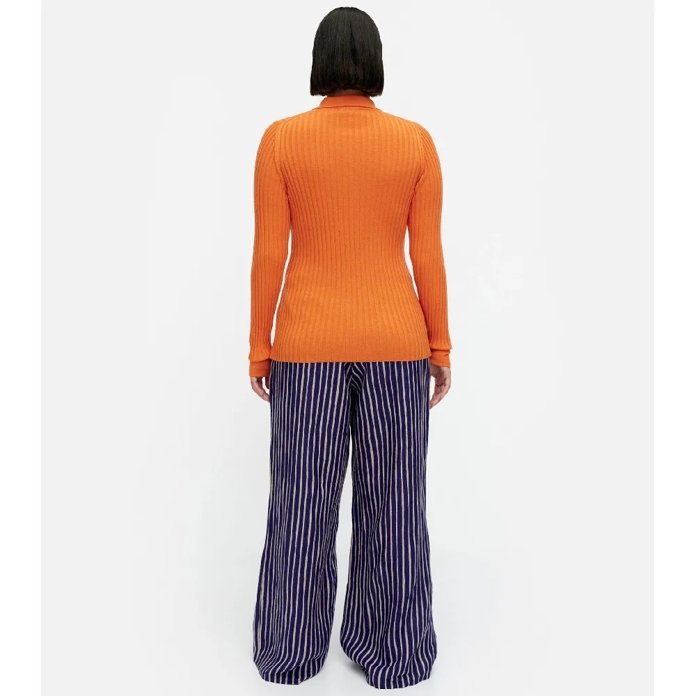 marimekko  |Casual Style Wool Rib Long Sleeves Plain Office Style